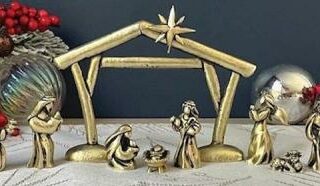 785525320474 Nativity Set Mini 11 Piece Metal