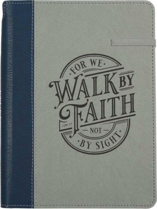 9781639527014 Walk By Faith Navy And Gray Classic Journal With Elastic Closure And Pen Ho