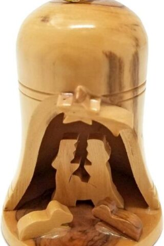 019321822741 3D Olive Wood Nativity Ornament Bell