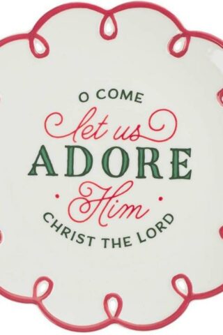 1220000329492 Round 9 Decorative Festive Holiday Ceramic Dinner Plate for Home & Kitchen: Let"