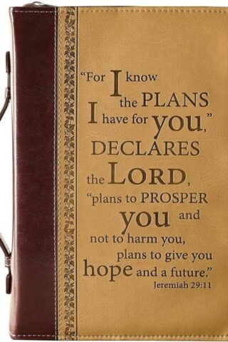 1220000130029 Tan Faux Leather Bible Cover for Men and Women  I Know The Plans - Jeremiah 29:1