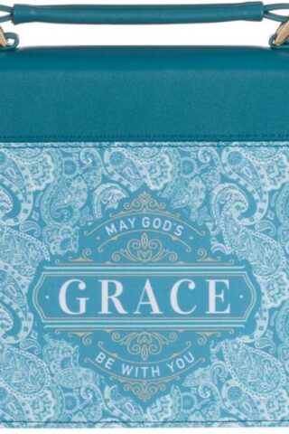1220000139206 Teal Vegan Leather Fashion Bible Cover for Women: God's Grace Be with You - Insp