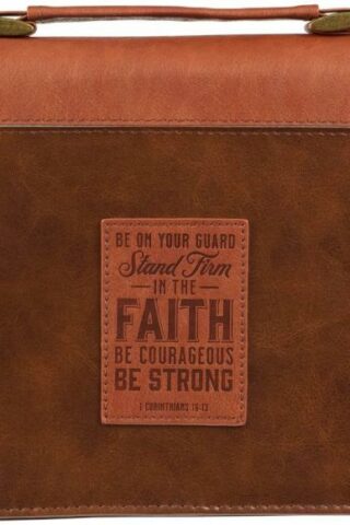 1220000321243 Classic Faux Leather Bible Cover for Men & Women: Stand Firm in the Faith - 1 Co