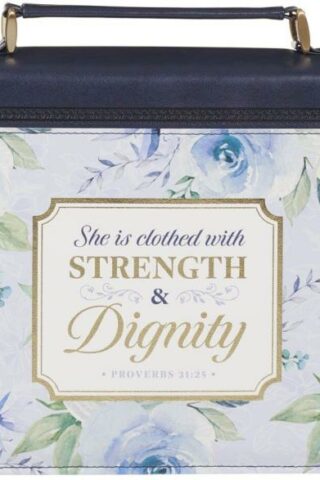 1220000324121 Fashion Vegan Leather Bible Cover Case for Women: Strength & Dignity Gold Inspir