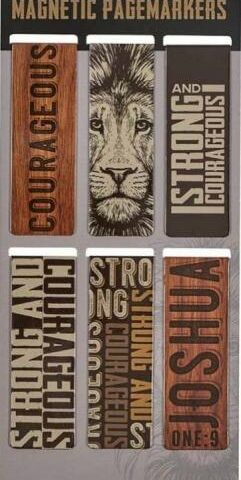 6006937156760 Magnetic Scripture Bookmark/Pagemarker Set for Men: Strong & Courageous Lion - S
