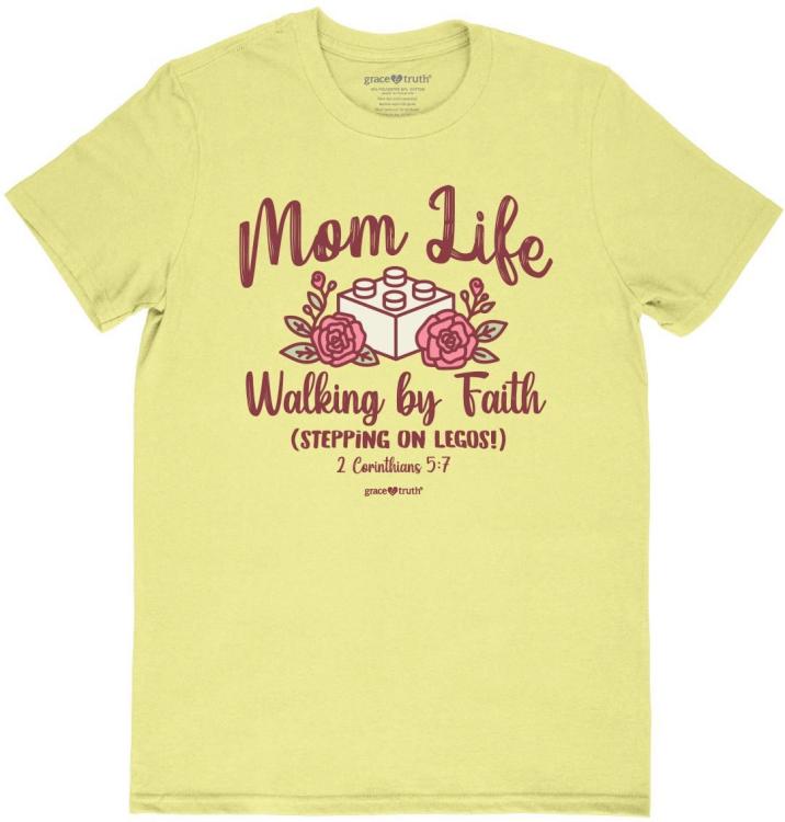 612978644942 Grace And Truth Mom Life Walking By Faith Stepping On Legos (3XL T-Shirt)