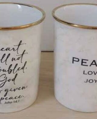 785525319027 My Heart Will Not Be Troubled Decal Metallic Mug