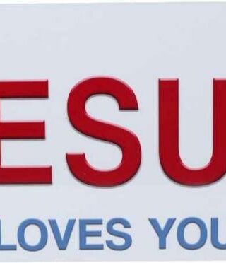 788200876501 Jesus Loves You Auto Tag