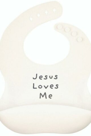 195002560420 Jesus Loves Me Silicone Bib
