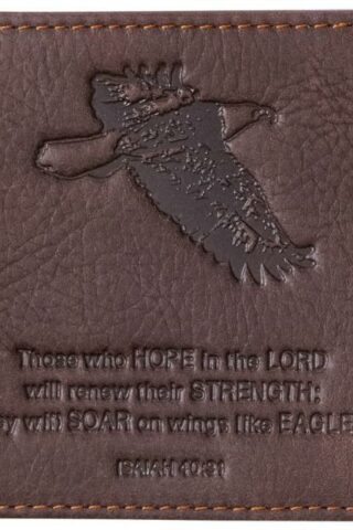 6006937086821 Genuine Leather Wallet for Men  Wings Like Eagles  Isaiah 40:31 Bible Verse  Q"